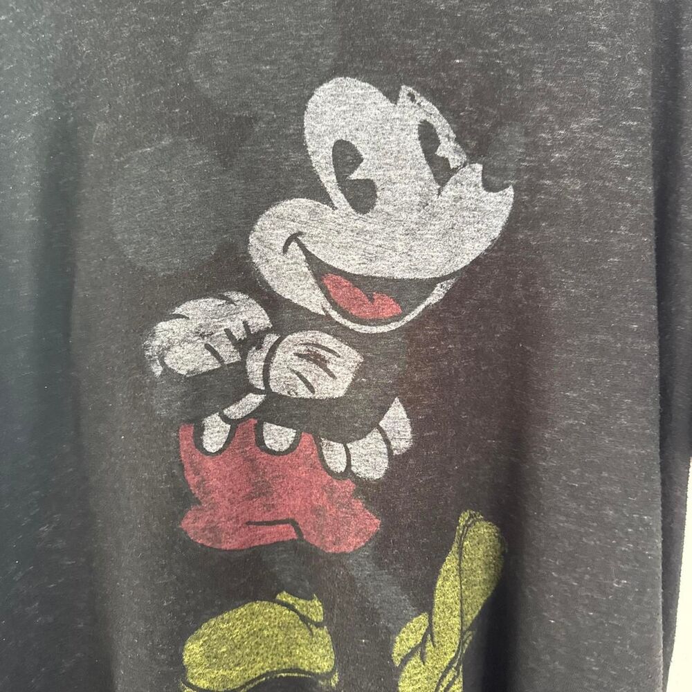 Disney Black Charcoal Vintage Mickey Mouse Short Sleeve XL T-shirt Unisex - Picture 2 of 6